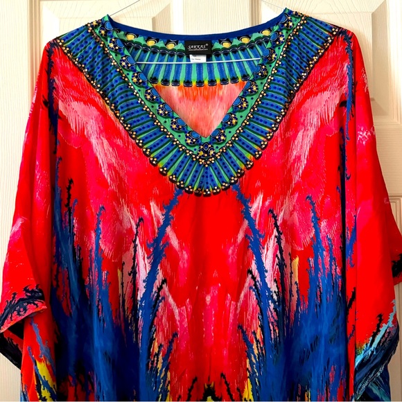 Beaded Multicolored Kaftan by SAKKAS - Picture 4 of 8